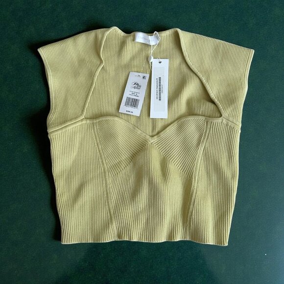 JONATHAN SIMKHAI Chamomile Ribbed Sweetheart Tank Top Size Medium NEW NWT - Picture 1 of 6
